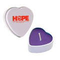 Lilac Heart Tin Candle